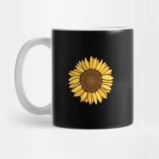 Hand drawn Mandala Sunflower Full of hope & Postivity Mug